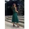 Smaragdové midi šaty s tylovou sukňou (Velikost 4XL)