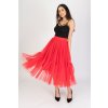 Červená tylová midi sukňa (Velikost L)