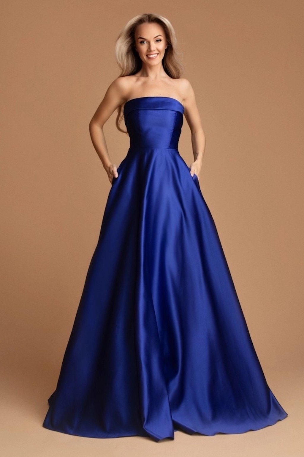 Modré spoločenské šaty (Méret L)