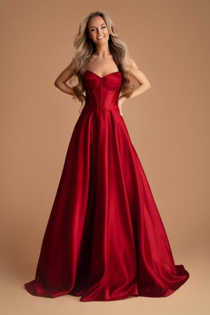 Červené spoločenské šaty (Méret L)