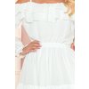 Biele krátke šaty s volánikmi (Méret L)