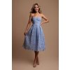 Svetlomodré midi šaty s krajkou (Méret L)