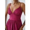 Fuchsiové trblietavé šaty s odhaleným chrbtom (Méret L)