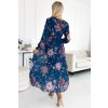 Modré kvetinové midi šaty (Méret UNI)