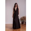 Čierne dlhé šaty na viazanie (Méret UNI)