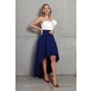 Tmavomodrá asymetrická sukňa (Méret 4XL)