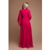 Cyklámenové šifónové šaty s voľnými rukávmi (Méret 4XL)