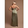 Zelené saténové šaty na ramienka (Méret L)