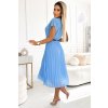 Svetlomodré midi šaty s opaskom (Méret UNI)