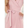 Ružové midi šaty so skladanou sukňou (Méret L)