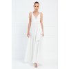 Biele dlhé šaty na viazanie (Méret L)