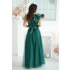 Smaragdové tylové šaty s volánom (Méret L)