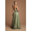 Zelené spoločenské šaty s flitrami (Méret L)