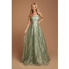 Zelené spoločenské šaty s flitrami (Méret L)