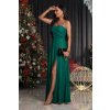 Smaragdové spoločenské šaty na ramienka (Méret L)