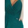 Smaragdové trblietavé šaty s dlhými rukávmi (Méret L)