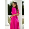 Cyklámenové spoločenské šaty s odhaleným chrbtom (Méret L)