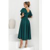 Smaragdové midi šaty s volánovými rukávmi (Méret 4XL)