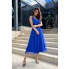 Modré midi šaty s tylovou sukňou (Méret 4XL)