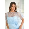 Svetlomodré spoločenské šaty s flitrami (Méret 4XL)