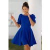 Modré krátke šaty s balónovými rukávmi (Méret L)