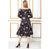 Čierne kvetinové midi šaty (Méret L)