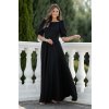 Čierne spoločenské šaty s balónovými rukávmi (Méret L)