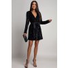 Čierne krátke flitrované šaty (Méret UNI)