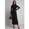 Čierne priliehavé šaty so zlatými aplikáciami (Méret UNI)