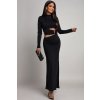 Čierne priliehavé šaty s výrezmi (Méret UNI)