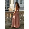 Staroružové trblietavé šaty s asymetrickou sukňou (Méret M)