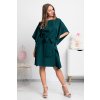 Smaragdové krátke šaty s voľnými rukávmi (Méret L/XL)
