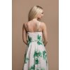 Bielo-zelené kvetinové šaty na ramienka (Méret 4XL)