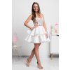 Biele spoločenské mini šaty na ramienka (Méret M)