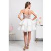 Biele spoločenské mini šaty na ramienka (Méret M)