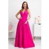 Cyklámenové dlhé spoločenské šaty (Méret L)