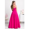 Cyklámenové dlhé spoločenské šaty (Méret L)