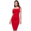 Červené priliehavé midi šaty (Méret L)