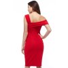 Červené priliehavé midi šaty (Méret L)