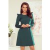 Smaragdové krátke šaty s dlhými rukávmi (Méret L)