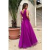 Fialové spoločenské šaty s tylovou sukňou (Méret 4XL)