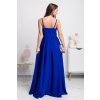 Modré dlhé spoločenské šaty s rozparkami (Méret L)