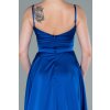 Modré saténové šaty na ramienka (Méret L)