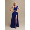 Modré spoločenské šifónové šaty (Méret 4XL)