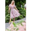 Ružové kvetinové midi šaty (Méret L)