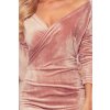 Ružové velúrové priliehavé šaty (Méret L)