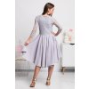 Sivé asymetrické šaty s čipkou (Méret L)