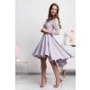 Sivé asymetrické šaty s čipkou (Méret L)