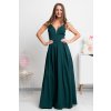 Smaragdové dlhé spoločenské šaty (Méret L)