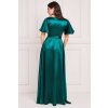 Smaragdové lesklé zavinovacie šaty (Méret L)